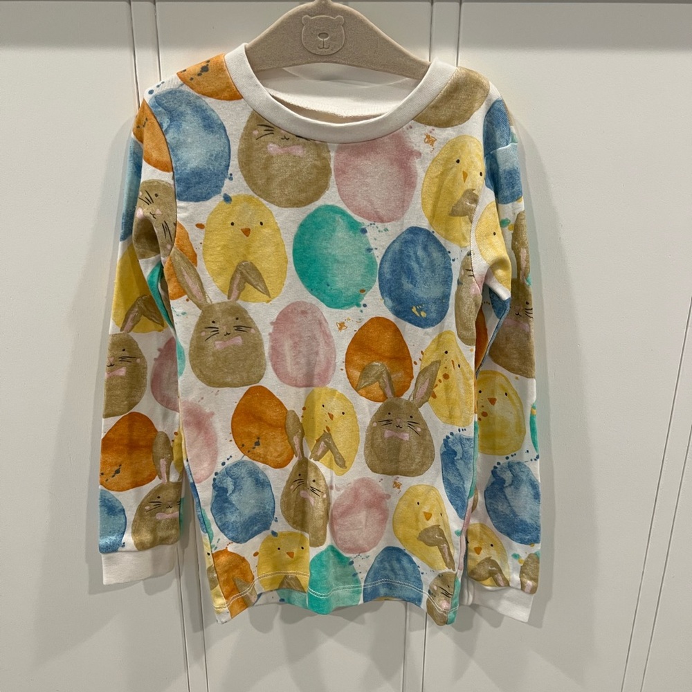 Burt’s Bee Kids Long-Sleeve Bunny & Chick Print Pajama Top - Multicolor